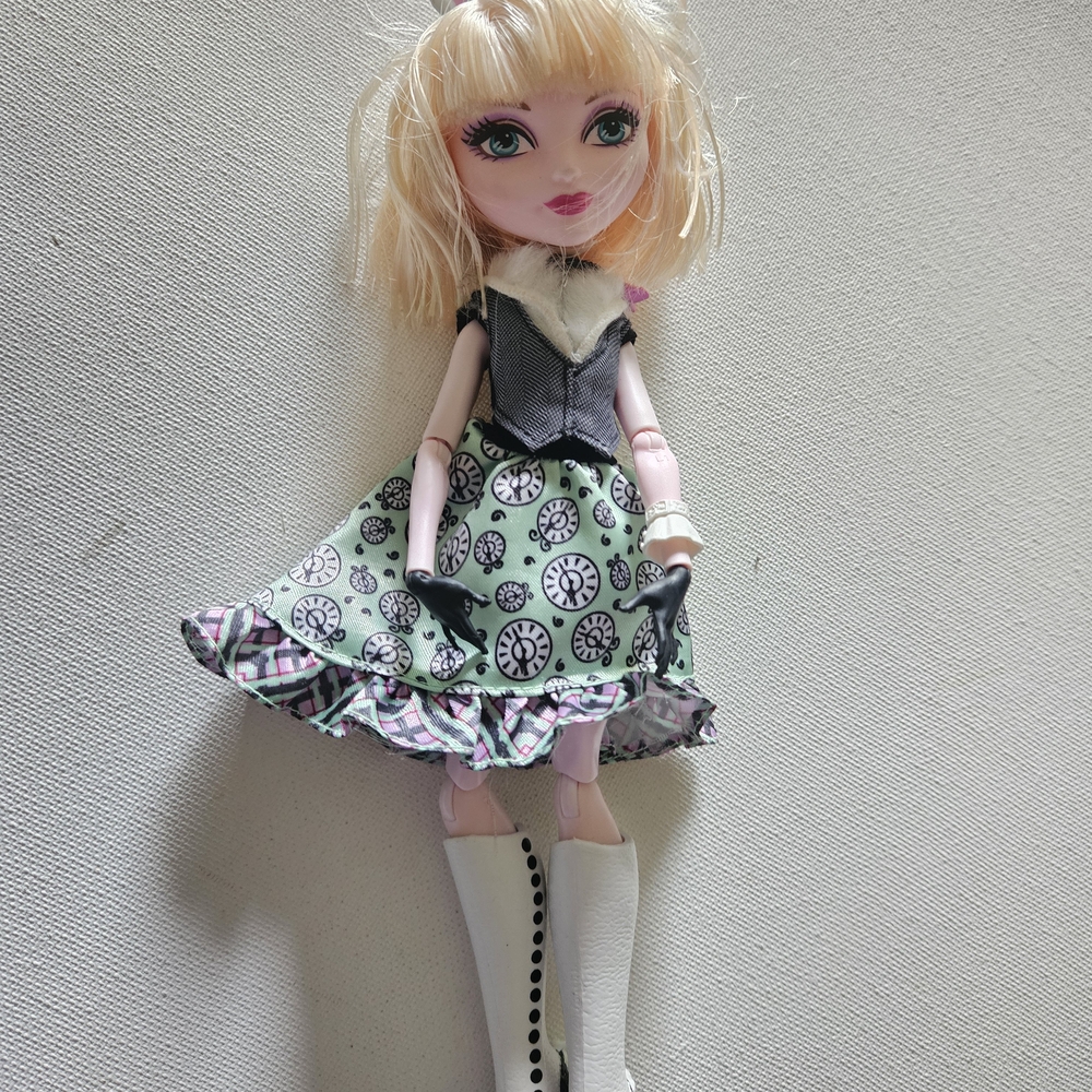 Monster High Doll with Blonde Hair and Green Dress